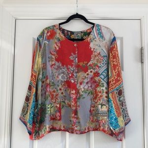 NWT Johnny Was Silk Jacket Size XL
